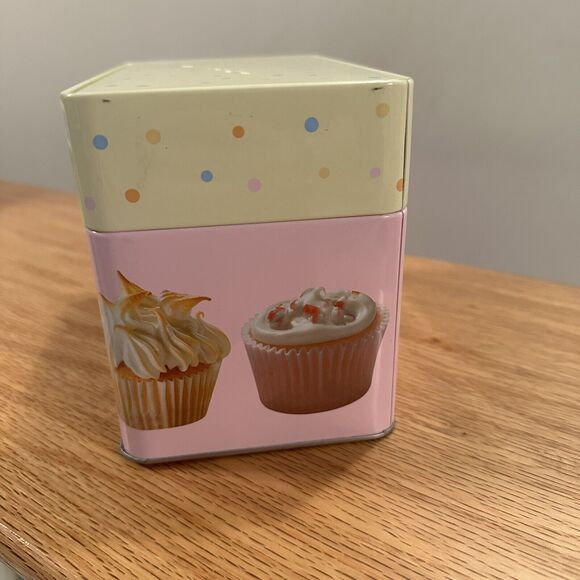 CUPCAKES Boxed Keepsake Tin Recipe Box With Recipe Cards - Picture 2 of 6